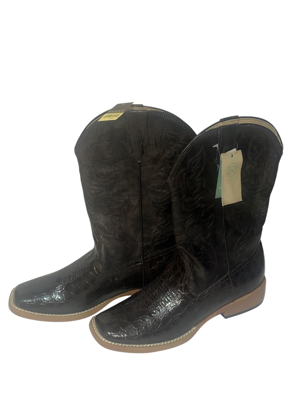 Roper Women's Riley Caiman Print Western Boots Size 9 NWT